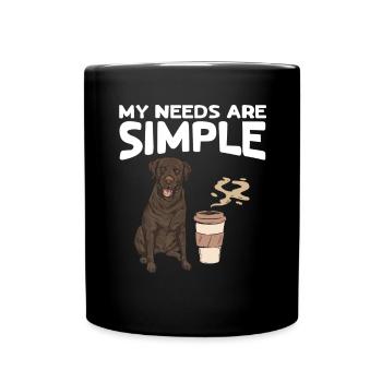 Chien Labrador Retriever chocolat - Mug uni - noir - Devant