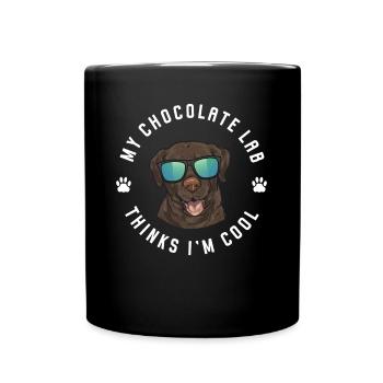 Chien Labrador Retriever chocolat - Mug uni - noir - Devant