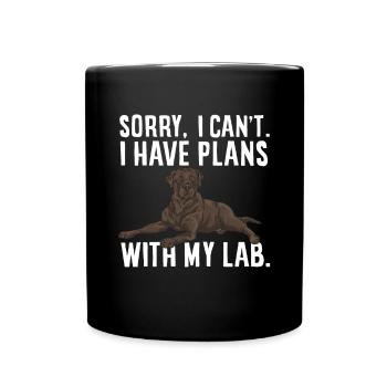 Chien Labrador Retriever chocolat - Mug uni - noir - Devant