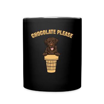 Chien Labrador Retriever chocolat - Mug uni - noir - Devant