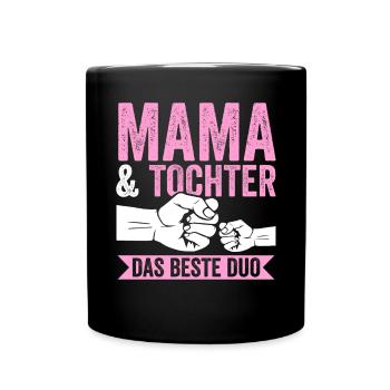 Mutter Muttertag Mama und Tochter - Tasse einfarbig - Schwarz - Vorne