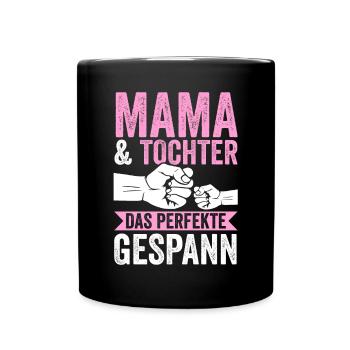 Mutter Muttertag Mama und Tochter - Tasse einfarbig - Schwarz - Vorne
