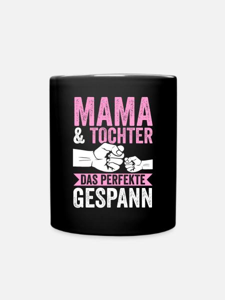 Mutter Muttertag Mama und Tochter - Tasse einfarbig - Schwarz