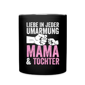 Mutter Muttertag Mama und Tochter - Tasse einfarbig - Schwarz - Vorne