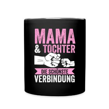 Mutter Muttertag Mama und Tochter - Tasse einfarbig - Schwarz - Vorne