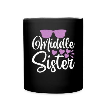 Middle Sister Gifts - Full Colour Mug - black - Front