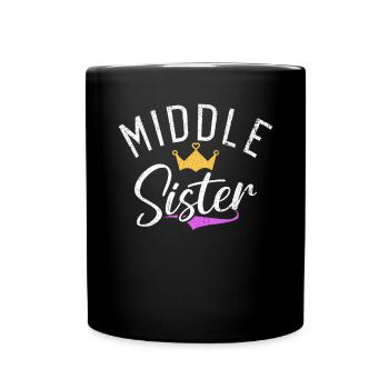 Middle Sister Gifts - Tasse einfarbig - Schwarz - Vorne