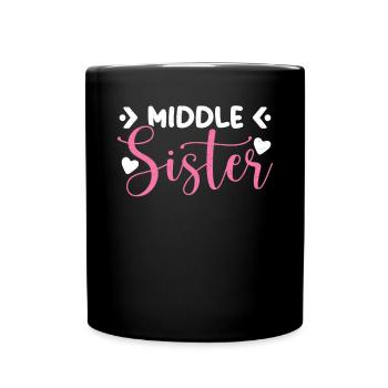 Middle Sister Gifts - Full Colour Mug - black - Front