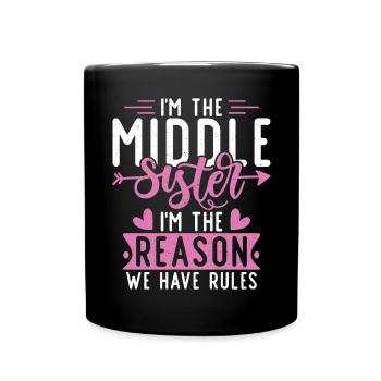 Middle Sister Gifts - Full Colour Mug - black - Front
