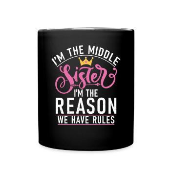 Middle Sister Gifts - Full Colour Mug - black - Front