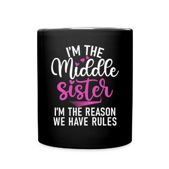 Middle Sister Gifts - Tasse einfarbig - Schwarz - Vorne