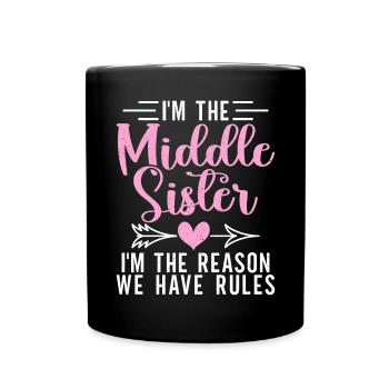 Middle Sister Gifts - Full Colour Mug - black - Front
