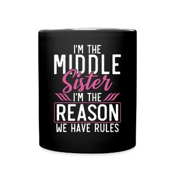 Middle Sister Gifts - Full Colour Mug - black - Front