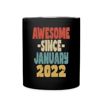 Awesome January 2022 - Full Colour Mug - black - Front