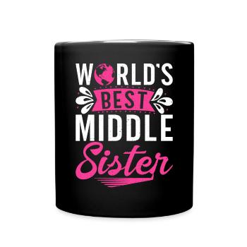 Middle Sister Gifts - Full Colour Mug - black - Front