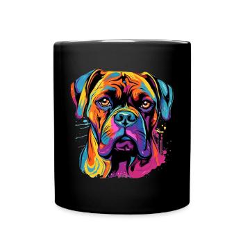 Boxer chien race animal de compagnie - Pop Art coloré - Mug uni - noir - Devant