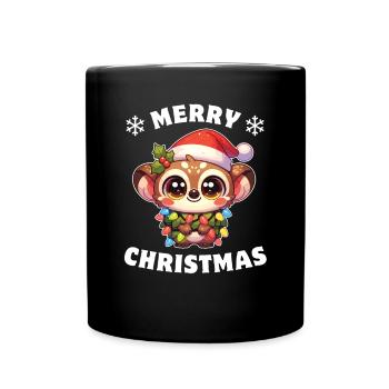 Santa Hat Christmas Fairy Lights Galago - Full Colour Mug - black - Front