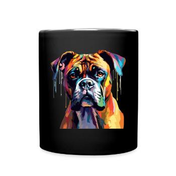 Boxer chien race animal de compagnie - Pop Art coloré - Mug uni - noir - Devant