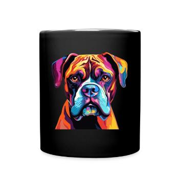 Boxer chien race animal de compagnie - Pop Art coloré - Mug uni - noir - Devant