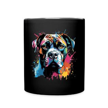 Boxer chien race animal de compagnie - Pop Art coloré - Mug uni - noir - Devant