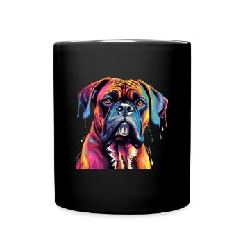 Boxer chien race animal de compagnie - Pop Art coloré - Mug uni - noir - Devant