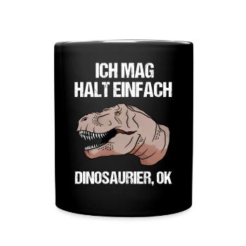 Einfach Dino-Liebe Geschenk - Tasse einfarbig - Schwarz - Vorne