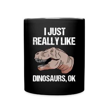 Einfach Dino-Liebe Geschenk - Tasse einfarbig - Schwarz - Vorne