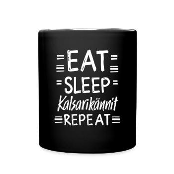 Eat Sleep Kalsarikännit Repeat Finnland Unterhose - Tasse einfarbig - Schwarz - Vorne