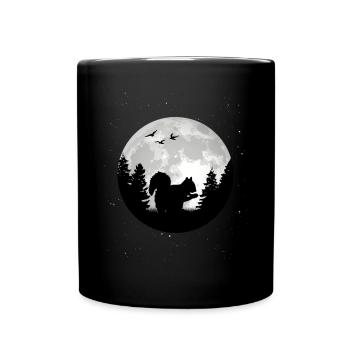 Eichhörnchen Mond - Tasse einfarbig - Schwarz - Vorne