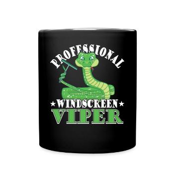 Professionelle Windschutzscheiben-Viper - Tasse einfarbig - Schwarz - Vorne
