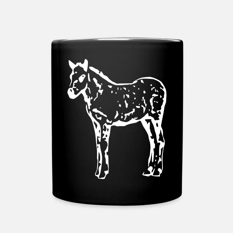 weißes Pferd weiß Pferde T-shirt Geschenk Reiter  - Tasse einfarbig - Schwarz