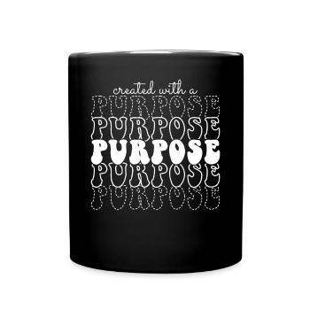 Créé dans un but Groovy verset de la Bible - Mug uni - noir - Devant