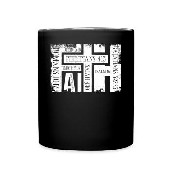 Foi Bible versets Grunge Christian cadeau - Mug uni - noir - Devant