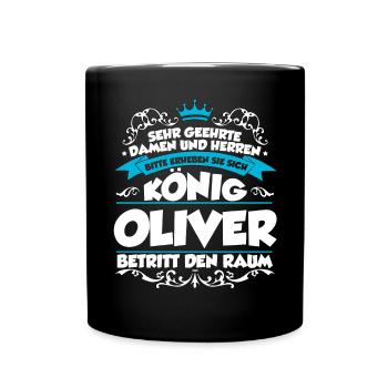 Oliver Name Design - Tasse einfarbig - Schwarz - Vorne
