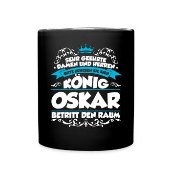 Oskar Name Design - Tasse einfarbig - Schwarz - Vorne