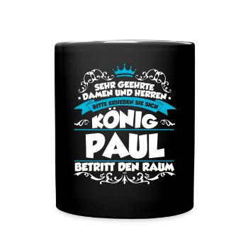 Paul Name Design - Tasse einfarbig - Schwarz - Vorne