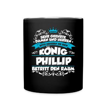 Phillip Name Design - Tasse einfarbig - Schwarz - Vorne