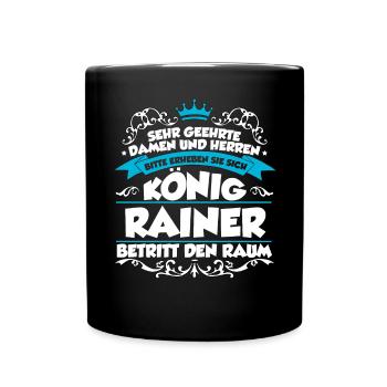 Rainer Name Design - Tasse einfarbig - Schwarz - Vorne