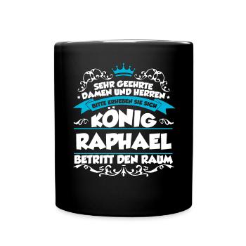 Raphael Name Design - Tasse einfarbig - Schwarz - Vorne