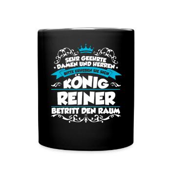 Reiner Name Design - Tasse einfarbig - Schwarz - Vorne