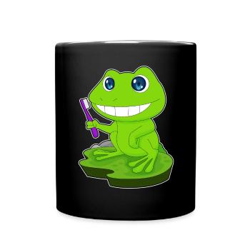 Frog Toothbrush - Full Colour Mug - black - Front