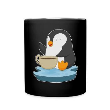 Tasse à café pingouin - Mug uni - noir - Devant