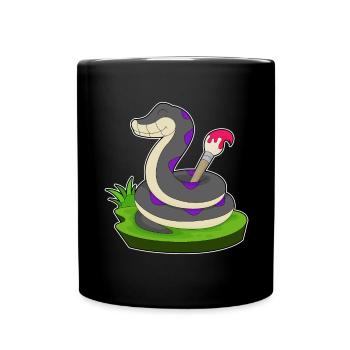 Snake Painter Peinture au pinceau - Mug uni - noir - Devant