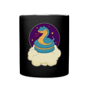 Schlange Wolken - Tasse einfarbig - Schwarz - Vorne