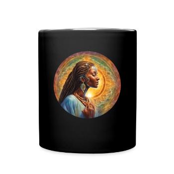 Farbenfrohes Schamanen-Design - Tasse einfarbig - Schwarz - Vorne