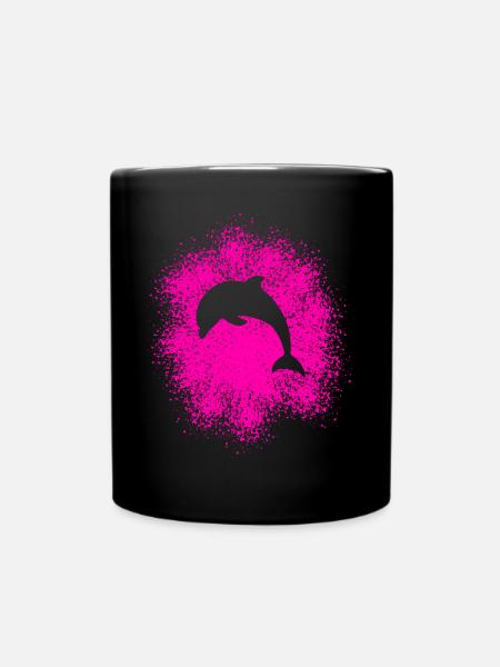 Delphin - Tasse einfarbig - Schwarz