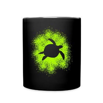 Sea turtle turtle in the ocean - Full Colour Mug - black - Front