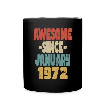 Fantastischer Januar 1972 - Tasse einfarbig - Schwarz - Vorne