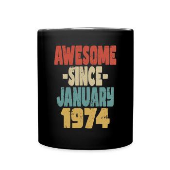 Fantastischer Januar 1974 - Tasse einfarbig - Schwarz - Vorne