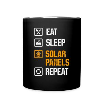 Solar Panel Solar Energy Solar Power - Full Colour Mug - black - Front